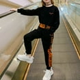 thumbnail image 2 of Minnieouse Viajar Senderismo Camping Niñas Algodón Camisa deportiva Pantalones Conjunto Primavera Otoño Jogging Niños Tops Pantalones Ropa conjuntos de ropa Negro 120cm, 2 of 6