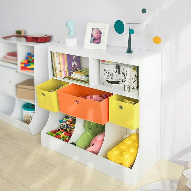 Étagère à Livres Enfant Meuble Rangement pour Livres et Jouets Bibliothèque  pour Enfant, KMB51-W