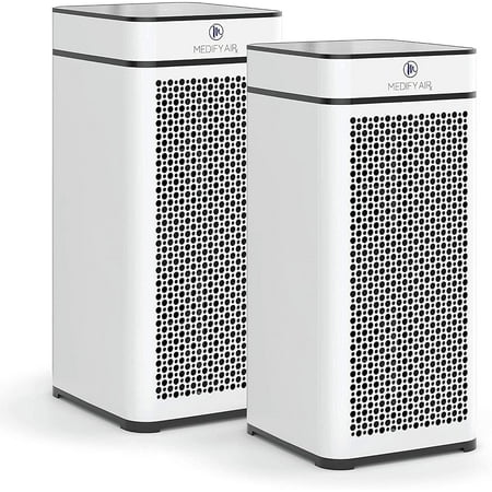 Medify Air MA-40 Air Purifier - 1680 sq ft Coverage - Air Purifiers for Large Rooms in Homes  Offices & Schools - Air Purifier that Aids Against Allergens  Odors  VOCs  Smoke & More - White  2-Pack