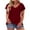 Red, variant on Fesfesfes Women Plus Size Tshirts for Women Plus-Size Ruffles Solid Blouses Short Sleeve Summer V-Neck Tops T- T Shirt for Women 8(L)