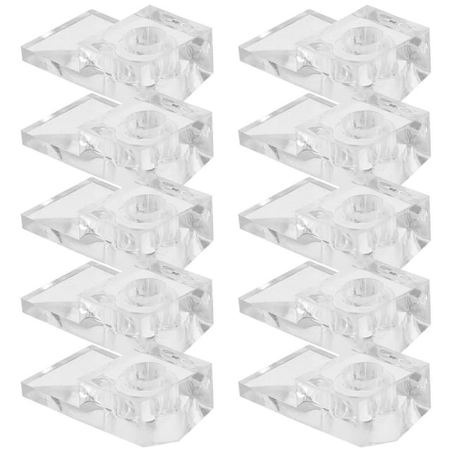 WHAMVOX 20 Sets Mirror Fixation Clips for Installation of Furniture Transparent Stainless Steel