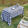 thumbnail image 2 of BALCONY & FALCON Rectangle Gingham Tablecloth Yarn Dyed Checkered Table Cloth, Navy, 57" x 118", 2 of 7