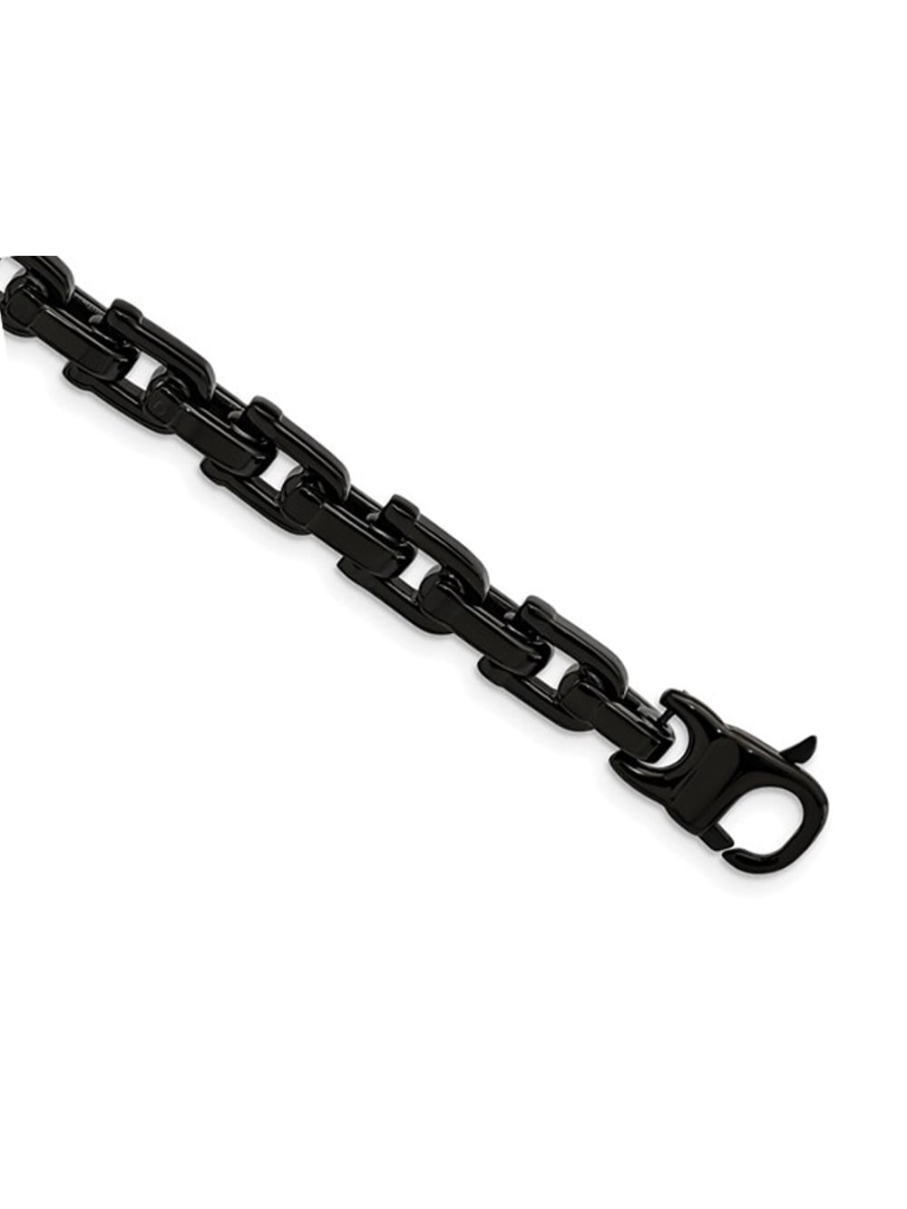 Gem & Harmony Mens Stainless Steel Bracelet in Black Plating 8.5 inch for Men