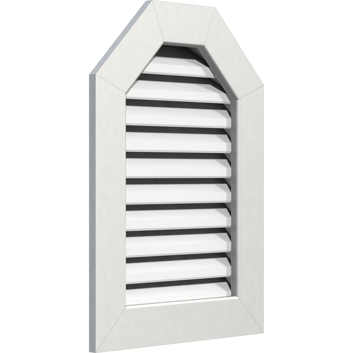 36"W x 18"H Octagonal Top Gable Vent (41"W x 23"H Frame Size): Functional, PVC Gable Vent w/ 1" x 4" Flat Trim Frame