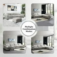 thumbnail image 6 of 152" Large Modular Sectional Sofa W/Down Feather Filled & Reversible Lounge Chaise, L-shaped Corner Couch with Movable Ottoman for Apartment, Home Living Room Hotel Lobby Furniture Sets ,Light Grey, 6 of 8