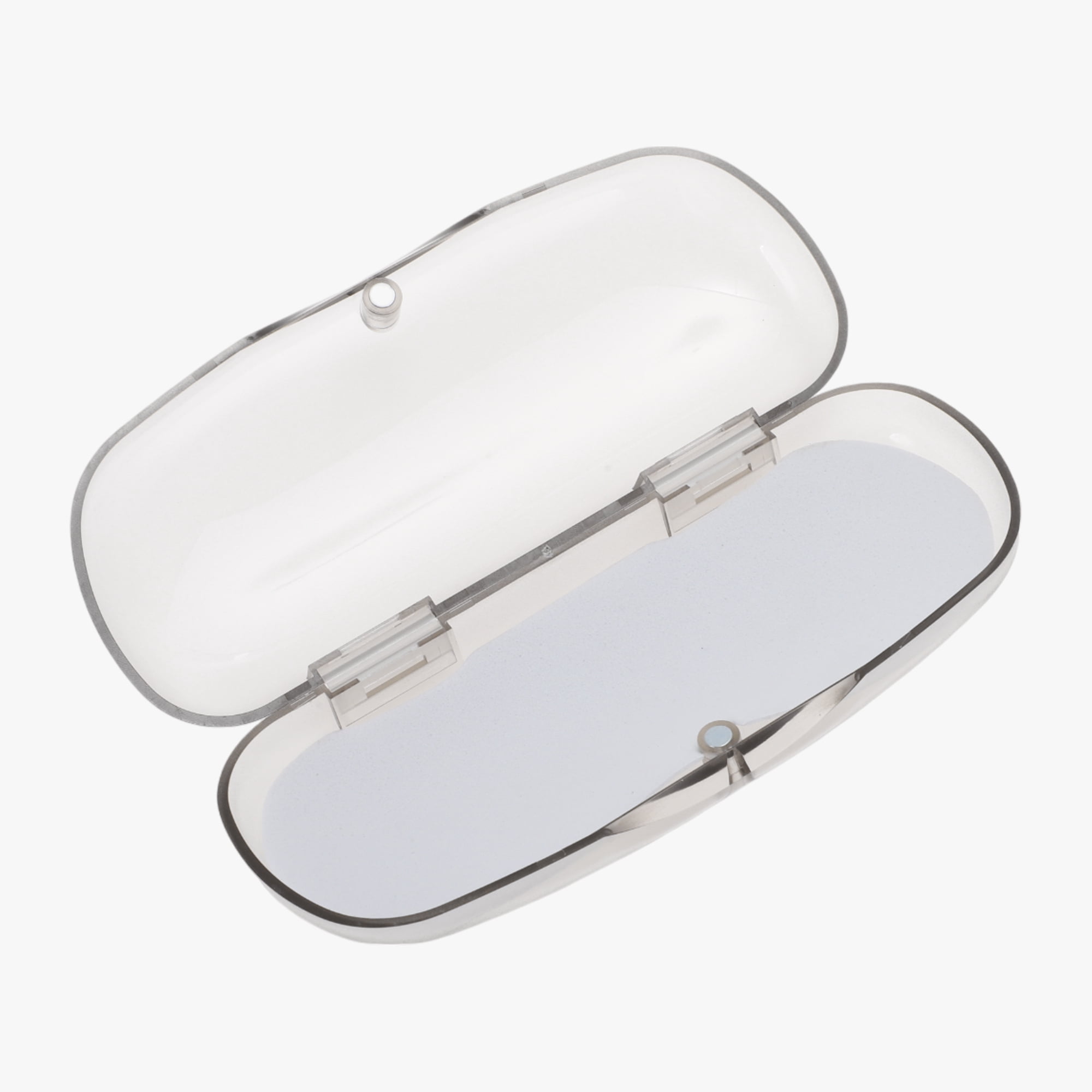 Unique Bargains Frosted Eyeglasses Case Portable Eyeglasses Storage Clear Gray