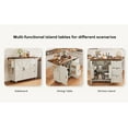 thumbnail image 4 of ​​54.5" White Farmhouse Kitchen Island with Power Outlet & Drop Leaf - Mobile Storage Cart with Spice Rack, Wheels for Home & Dining Room, 4 of 10