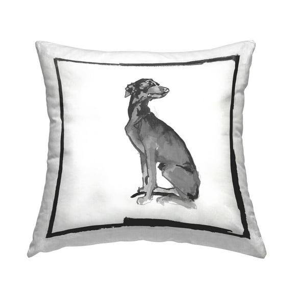 Stupell Industries Minimal Dog Gazing Decorative Printed Throw Pillow Design by Cartissi