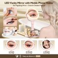 thumbnail image 2 of Espejo de maquillaje MOMOKUBA con aumento de 30 aumentos con luces y altura ajustable, 2 of 8