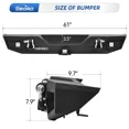 thumbnail image 4 of Ledkingdomus Rear Bumper for 1987-2006 Jeep Wrangler YJ TJ with LED Lights & D-Rings, 4 of 8