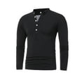 thumbnail image 1 of HBFAGFB Chemises de Travail à Manches Longues pour Hommes Chemise Décontractée à Boutons Col Rond Simple Slim Noir Taille g, 1 of 4