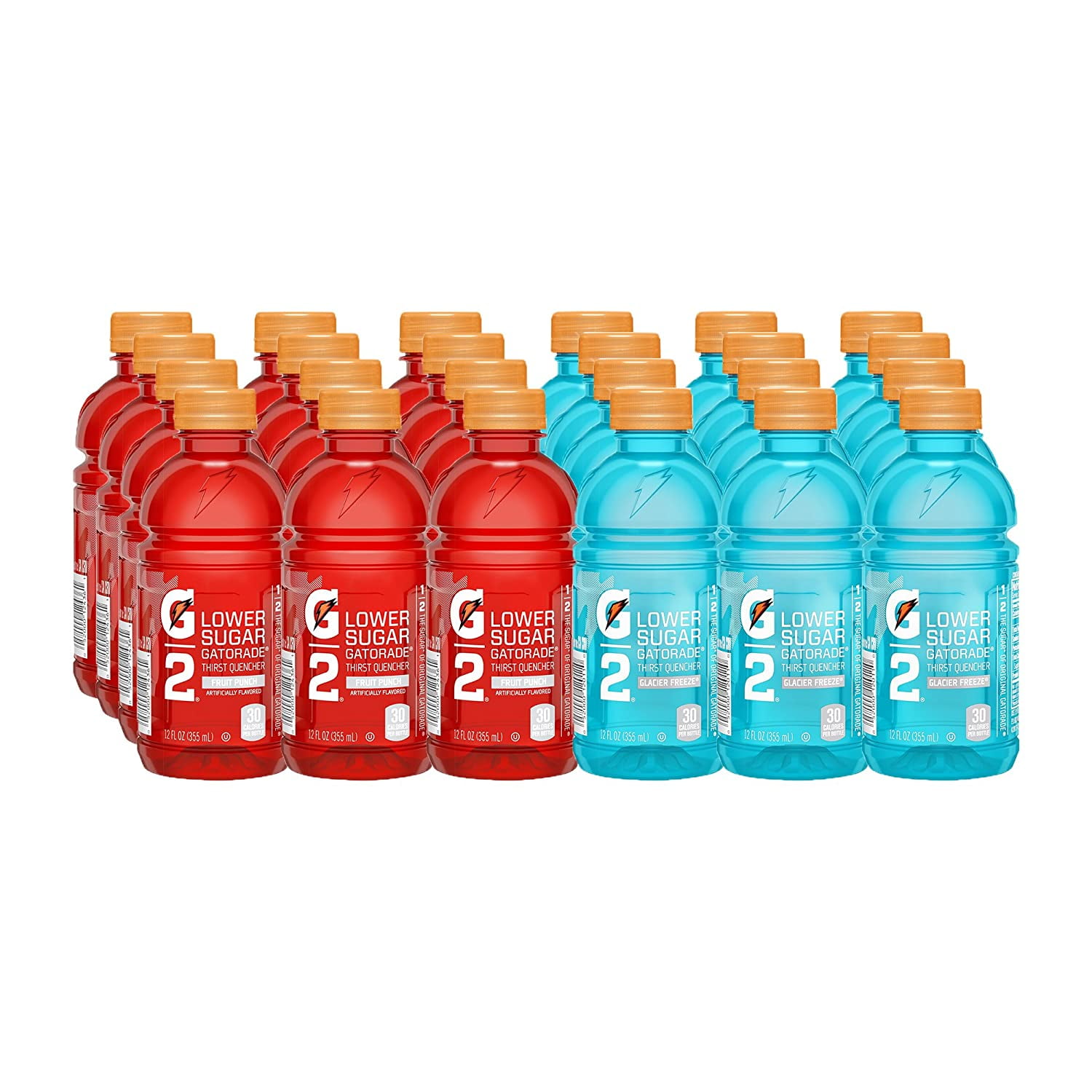 Gatorade G2 Thirst Quencher Lower Sugar Sports Drink, 2 Flavor Variety Pack, 12 oz Bottles, 24 Count