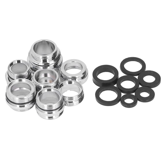 BIMZUC 7‑Piece Brass Faucet Adapter Kit with Gaskets – Universal Sink & Garden Hose Connectors