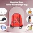 thumbnail image 5 of Drawstring Backpack Bags, 2 Pack Sports Cinch Sack for Gym Yoga Travel Swimming Beach Red, Green, 5 of 6