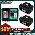 thumbnail image 1 of BL1860 6AH For Makita 18V Battery Power Tools Li-ion Replacement LXT BL1850 BL1840 for 18 V Screwdriver with BMS  18V, 1 of 9