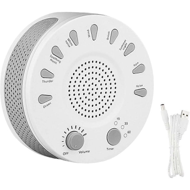 White Noise Sleep Machine Built-in 6 Soft Soothing Breathing Sounds 15/30/60 Intelligent Travel Sleep Machine for Baby and Adult