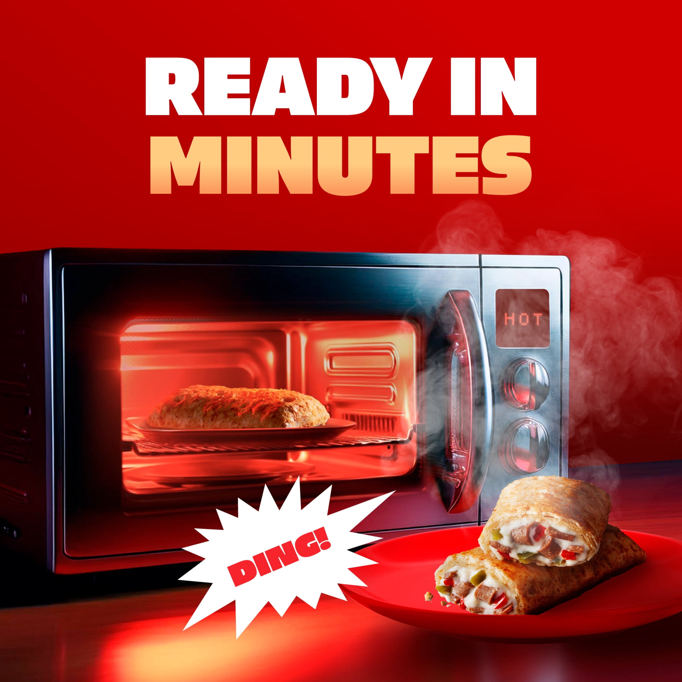 Hot Pockets Frozen Snacks Philly Steak and Cheese Seasoned Crust Sandwich, 54 oz, 12 Pack (Frozen)
