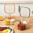thumbnail image 2 of Tarro de condimentos de cocina con ranura para cuchara, organizador de sal y pimienta con múltiples compartimentos, caja de condimentos, 2 of 7