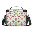 thumbnail image 3 of Pioneer Flower Floral Print Pattern Insulated Lunch Box for Women Men, Medium Leakproof Cooler Bag with Adjustable Strap, 10"x6.7"x8", 3 of 6