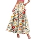 thumbnail image 2 of TaTaai Women's Vintage Boho Print High Waist Long Skirt Elastic Drawstring A-Line Ruffle Hem Maxi Skirt with Pockets for Daily Wear Gift, 2 of 9