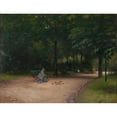 thumbnail image 3 of Paul Peel 24x19 Black Modern Framed Museum Art Print Titled - Feeding Birds in the Park (1889), 3 of 5