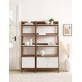 thumbnail image 4 of Pemberly Row Particleboard and MDF Bookshelves in Walnut/White (Set of 2), 4 of 5
