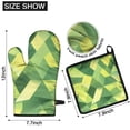 thumbnail image 6 of Green and Yellow Modern Art Geometric Kitchen Oven Mitt and Pot Holder Sets 4 Pcs for Baking, Cooking and Grilling, Heat Resistant Up To 392 °F, 6 of 7