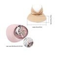thumbnail image 4 of Chapeau Femme Été Chapeau de Soleil Extérieur Filles Visière de Plage Casquette Dames Queue de Cheval Chapeau Réglable Rouge, 4 of 10