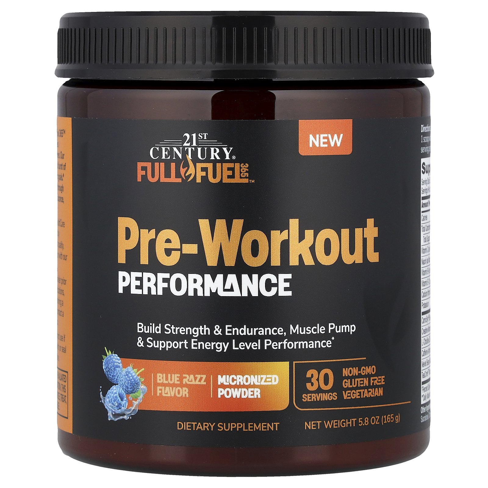 21st Century Full Fuel 365™, Pre-Workout Performance, Blue Razz, 5.8 oz (165 g)