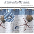thumbnail image 3 of Coastal Seashell Fabric Shower Curtain, Under The Sea Beach Ocean Theme Shower Curtain with Starfish & Coral, Waterproof Blue Nautical Decorative Bathroom Curtains, 72" W x 72" H, 3 of 14