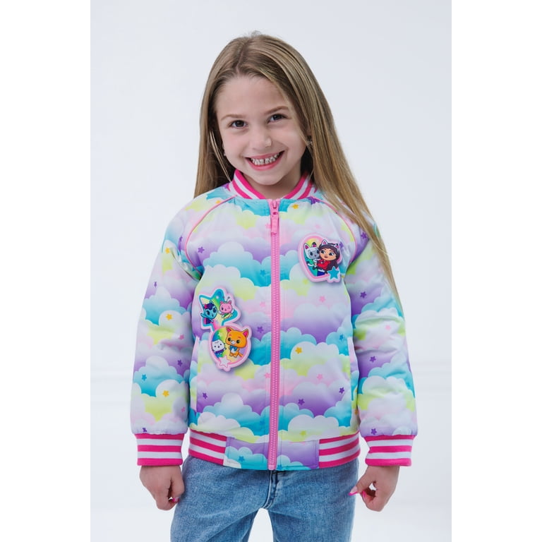 Gabby's Dollhouse Pandy Paws Gabby Cakey Cat Varsity Zip Up Bomber