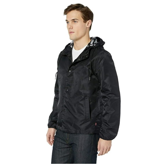Levi's Nylon Flight Satin Coaches Hoodie Black