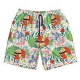 thumbnail image 3 of Uemuo Mushroom and Frogs Pattern Men's Swim Trunks Hawaiian Beach Bathing Suit Swimsuits Beach Quick-Dry Shorts with Pockets-Small, 3 of 9