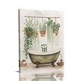thumbnail image 2 of “Vintage Bathtub & Hanging Plants Watercolor” Whimsical Canvas Wall Art Ready to Hang for Living Room and Bedroom, 2 of 8