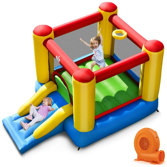 Infans Inflatable Bouncer Kids Slide Bounce House for Indoor Outdoor with 550W Blower