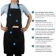 thumbnail image 4 of 3 Pack Unisex Black Adjustable Bib Apron - 2 Large Convenient Pockets - Kitchen Cooking Chef Apron - for Home Restaurant Coffee Shop, 4 of 4