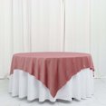 thumbnail image 2 of Efavormart 72"x 72" Dusty Rose Premium Velvet Square Table Overlay Square Tablecloth Cover For Wedding Party Event Banquet, 2 of 5