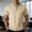New-Beige, variant on PNTUTB Summer Tops for Men Button-Down V-Neck T-Shirt Solid-Color Casual Loose Comfortable Breathable Versatile Short-Sleeve T-Shirts