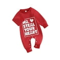 thumbnail image 2 of Newborn Infant Girl Boy Baby Rompers 3M 6M 12M 18M Heart Letter Print Long Sleeve Jumpsuit Cute Clothes Valentines Day Playsuit, 2 of 9