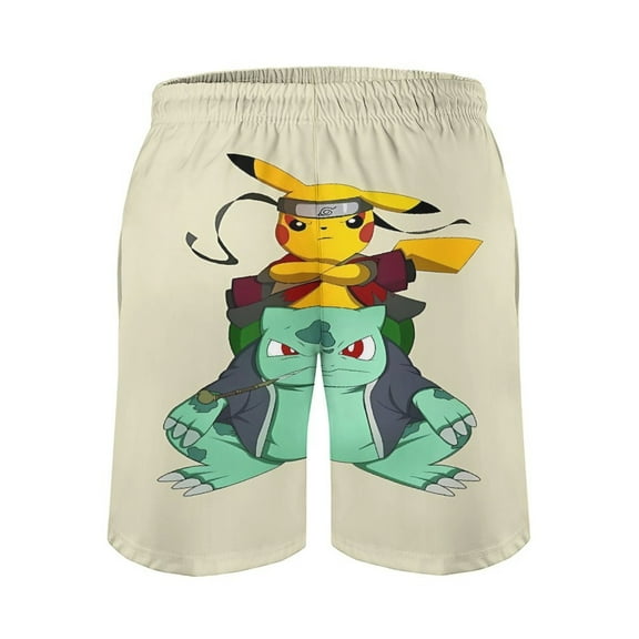 Bulbasaur Men's Shorts Quick Dry 3D Printed Beach Men's Swim Trunks with Pockets Mesh Lining Bathing Beachwear XS