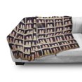 thumbnail image 3 of Bowling Party Soft Flannel Fleece Throw Blanket, Arrangement of Bowling Shoes in Their Rack Vintage Style Print, Cozy Plush for Indoor and Outdoor Use, 50" x 70", Pale Yellow Red Black, by Ambesonne, 3 of 6