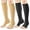 Black Beige, variant on 2 Pairs Open Toe Copper Compression Socks for Women & Men Circulation 15-20 mmhg - Better Blood Flow, Swelling, Best Support for Medical, Running, Nursing