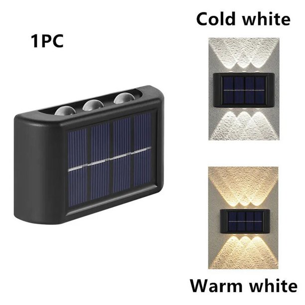 Lámpara Solar de pared para exteriores, luz Led impermeable, iluminación luminosa arriba y abajo para jardín, balcón, patio, calle, decoración de pared