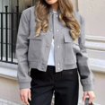 thumbnail image 3 of MKLEKYY Veste Courte Femme Veste Femme Décontractée Veste de Transition Manches Longues Manteau Léger Uni Blouson Court, 3 of 8