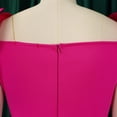 thumbnail image 6 of AURA Plus Size Elegant V Neck 3D Flower Banquet Midi Dress High Waist Bodycon African Party Dress with Belt, 6 of 9