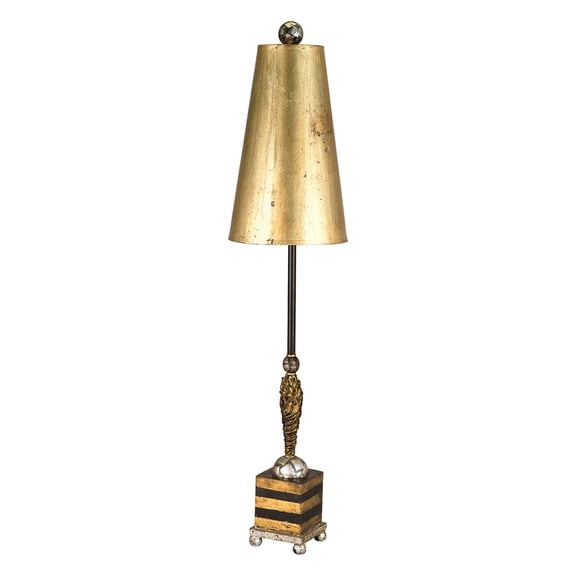 Lucas McKearn Noma Luxe Metal Buffet Lamp with Silver Accents in Black/Gold