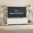 thumbnail image 2 of TV Stands with 6 Fabric Drawers, Large Entertainment Center with 2 Industrial 4-Tier Storage Shelves, Modern TV Console Cabinet for Living Room, 2 of 8
