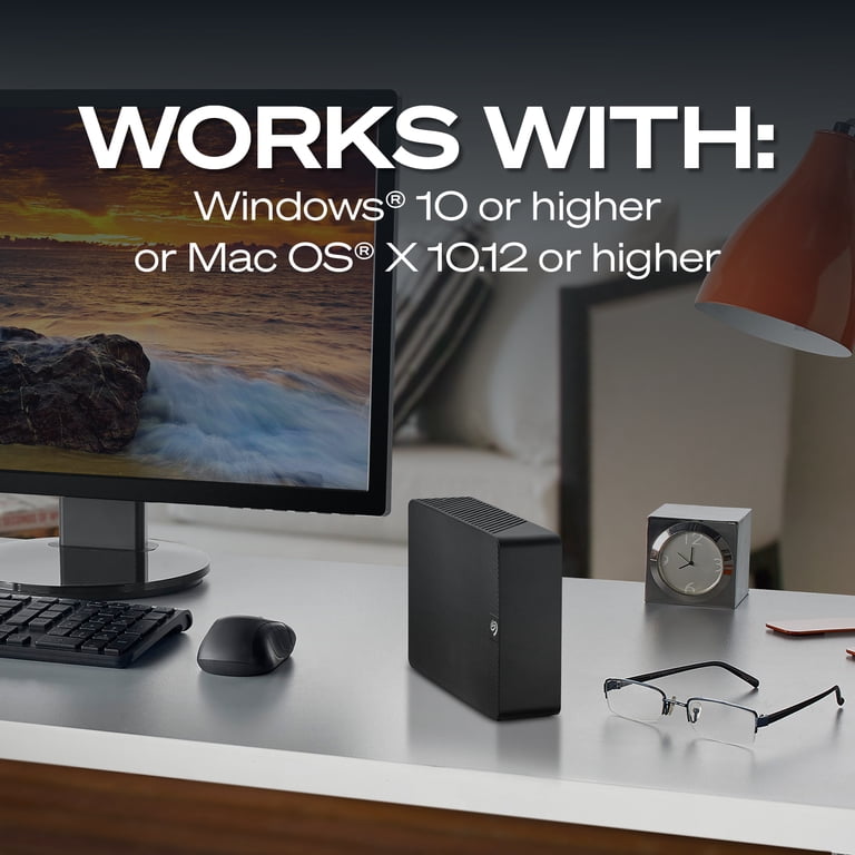 Seagate, External Hard Drive, 8TB, USB 3.0 with Rescue Data