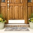 thumbnail image 3 of SAFAVIEH Courtyard Cindy Floral Indoor/Outdoor Area Rug, Natural Brown/Blue, 6'7" x 9'6", 3 of 8