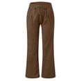 thumbnail image 5 of YOZGXEG Wide Leg Pants Women Women Wide Leg Linen Cotton Blend Pants Elastic Waist Casual Loose Trousers With Pockets Brown S-3Xl, 5 of 7